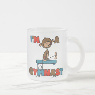 Monkey I'm a Gymnast Frosted Glass Coffee Mug