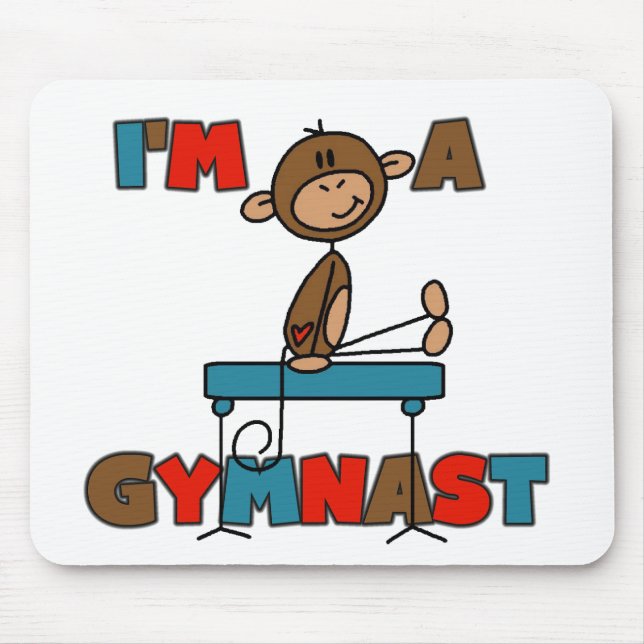 Monkey I'm a Gymnast Mouse Mat (Front)