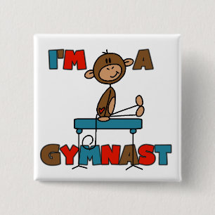 Monkey I'm a Gymnast T-shirts and Gifts 15 Cm Square Badge