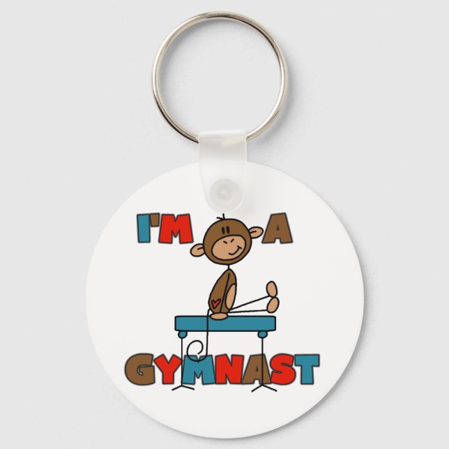 Monkey I'm a Gymnast T-shirts and Gifts Key Ring (Front)