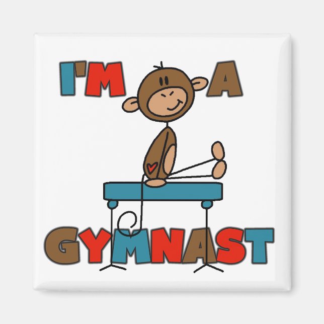 Monkey I'm a Gymnast T-shirts and Gifts Magnet (Front)