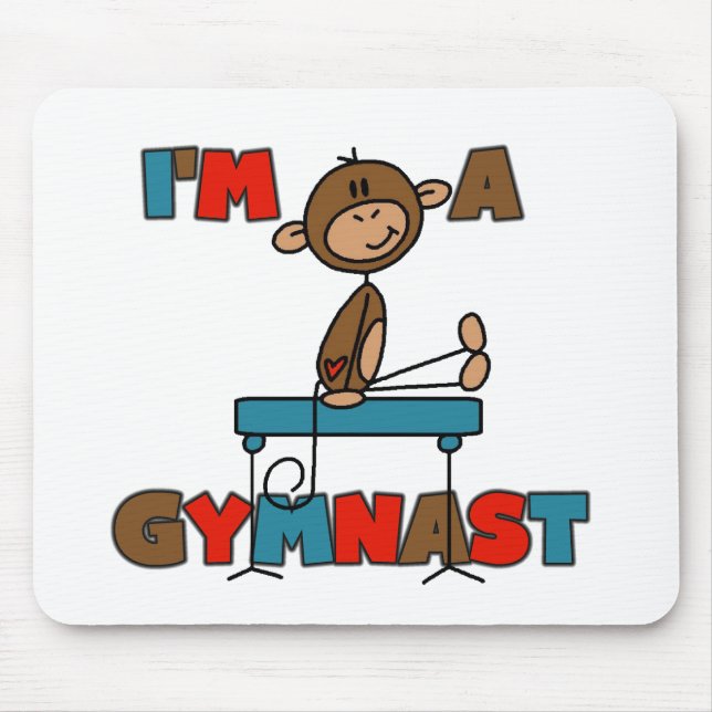 Monkey I'm a Gymnast T-shirts and Gifts Mouse Mat (Front)