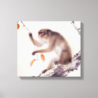 Monkey in a Persimmon Tree Canvas Print
