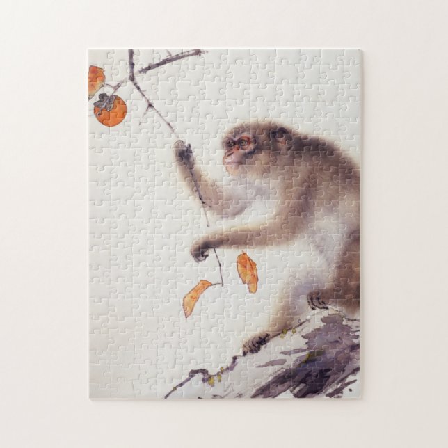 Monkey in a Persimmon Tree Jigsaw Puzzle (Vertical)