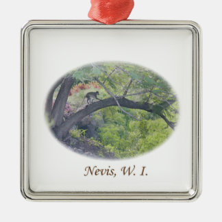 Monkey in a tree metal tree decoration