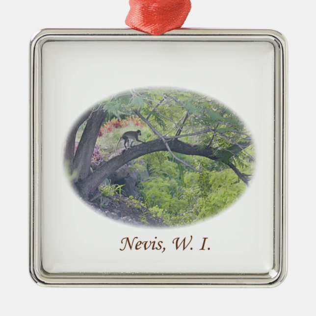 Monkey in a tree metal tree decoration (Front)