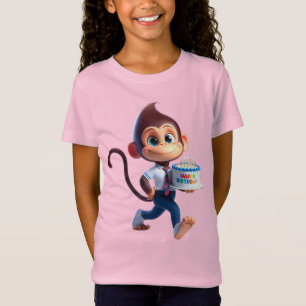 Monkey in a White Shirt and Tie, Happy Birthday, b