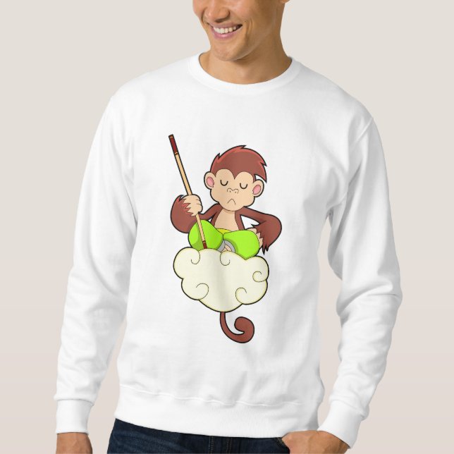 Monkey in Cross legged on Clouds Sweatshirt (Front)