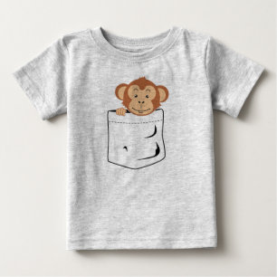 Monkey in pocket baby T-Shirt
