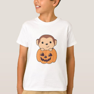 Monkey In Pumpkin Orange Koalas Halloween Monkeys T-Shirt
