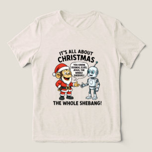 Monkey in santa dress funnyT-Shirt Tri-Blend Shirt