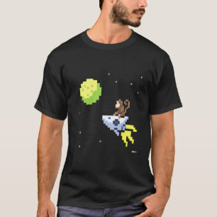 Monkey In Space Style Boys Mens Pixel Retro Vintag T-Shirt