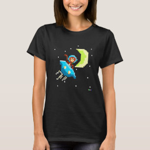 Monkey In Space Vintage Retro Style Boys Mens Pixe T-Shirt