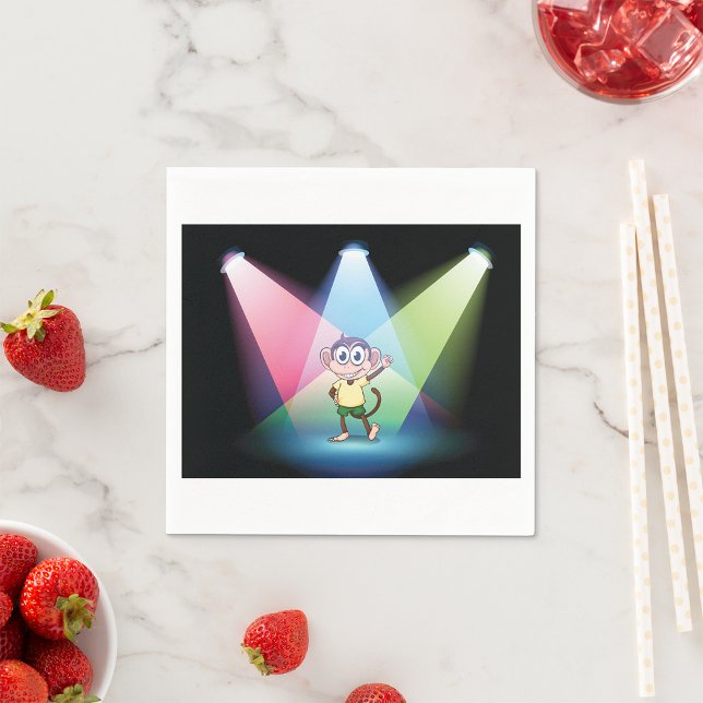 Monkey In Spotlights Paper Napkins (Creator Uploaded)