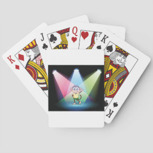 Monkey In Spotlights Playing Cards