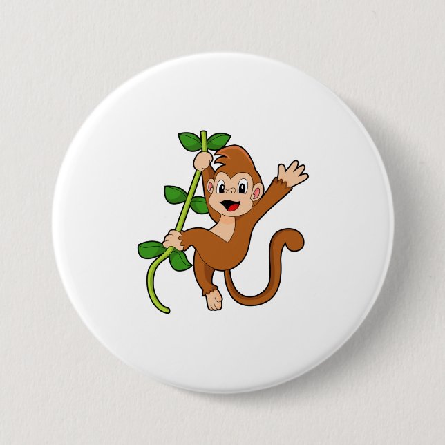 Monkey in the Jungle 7.5 Cm Round Badge (Front)