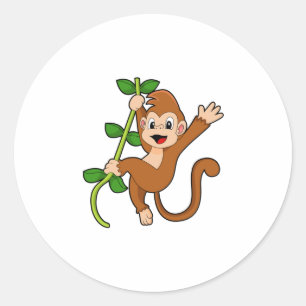 Monkey in the Jungle Classic Round Sticker