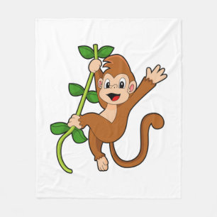Monkey in the Jungle Fleece Blanket