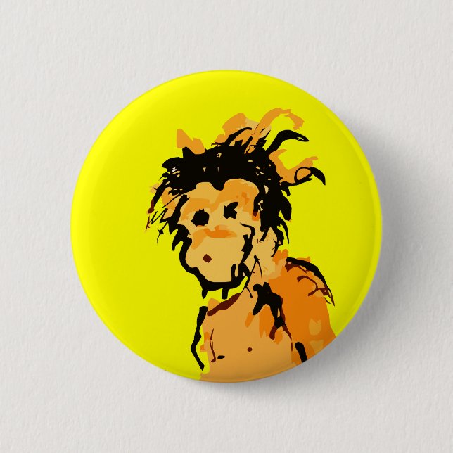 monkey ink 6 cm round badge (Front)