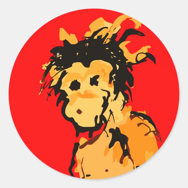 monkey ink classic round sticker (Front)