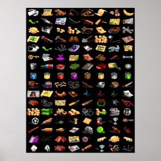 Monkey Island 2 Items Poster