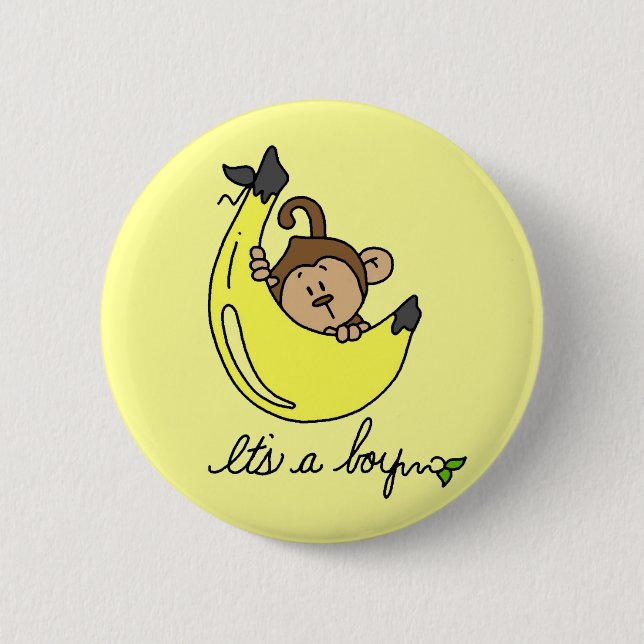Monkey It's a Boy Tshirts and Gifts 6 Cm Round Badge (Front)