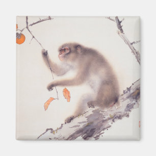Monkey Japanese Painting Monkey Year Zodiac BirthD Magnet