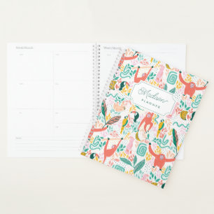 Monkey Jungle Animals Tropical Leaves Planner