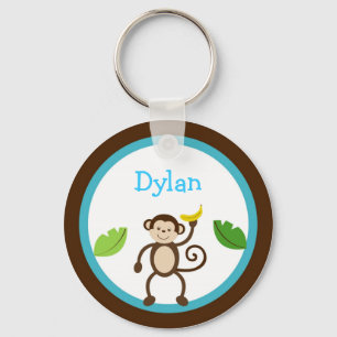 Monkey Jungle Kids Personalised Key Chain