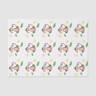 Monkey Jungle Tropical Leaf Banana Peeled Tissue Paper