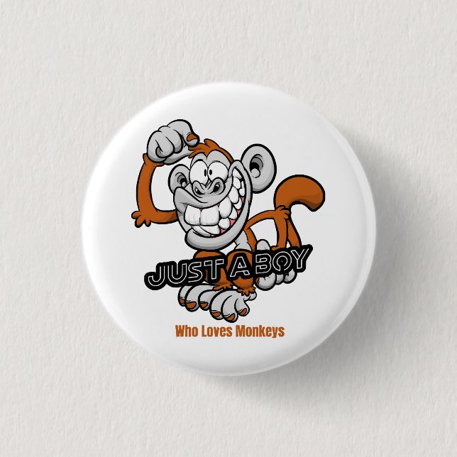 monkey  just a boy  3 cm round badge (Front)