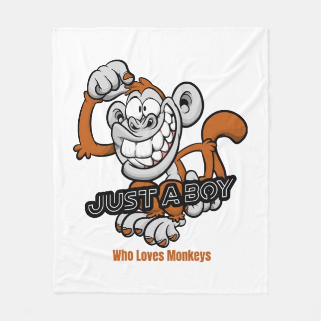 monkey  just a boy  fleece blanket (Front)