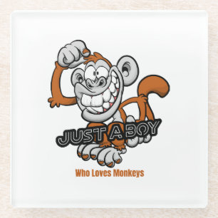 monkey  just a boy  glass coaster