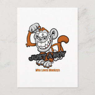 monkey  just a boy  postcard