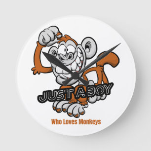 monkey just a boy round clock