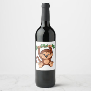 Monkey Just Hanging Around Wine Label