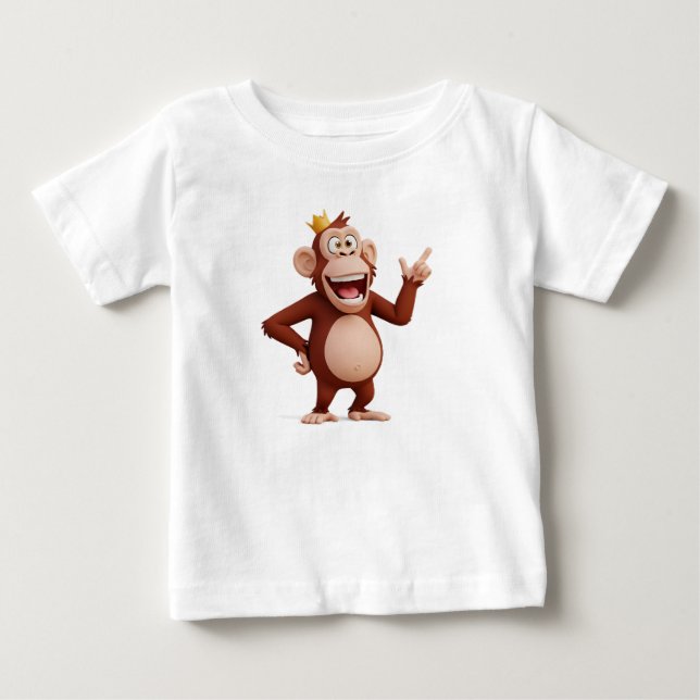 Monkey King Character Pointing Up Baby T-Shirt (Front)
