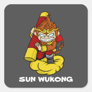 MONKEY KING SUN WUKONG SQUARE STICKER