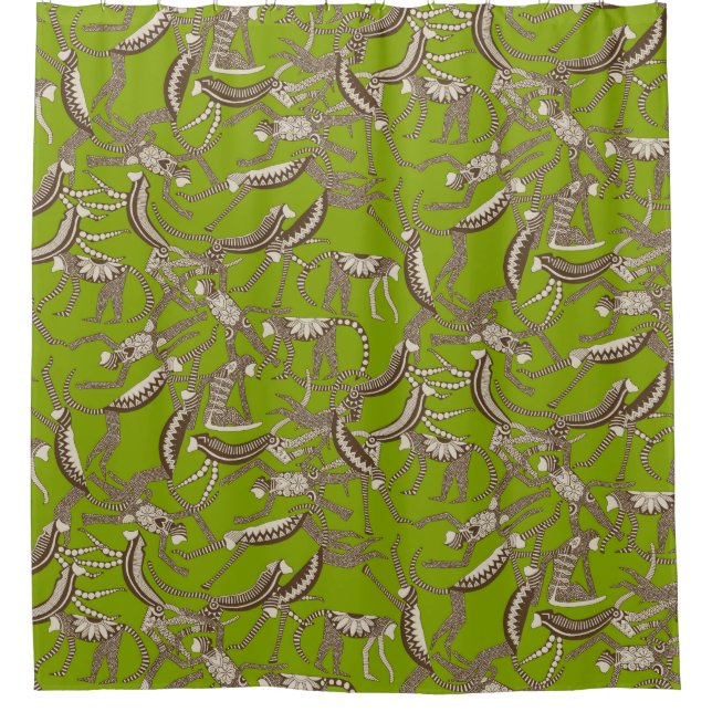 monkey lime shower curtain (Front)