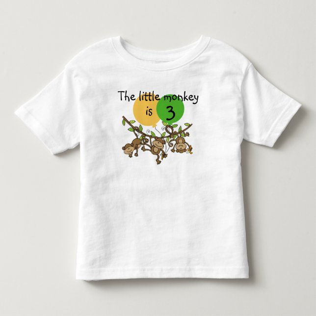 Monkey Little Swinge Customisable Birthday T-shirt (Front)