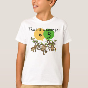 Monkey Little Swinge Customisable Birthday T-shirt
