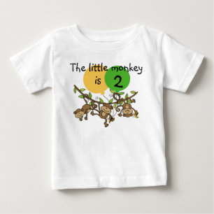 Monkey Little Swinge Customisable Birthday T-shirt