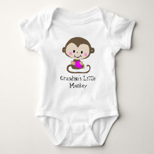 Monkey Love - Grandma's Little Monkey (Customise) Baby Bodysuit