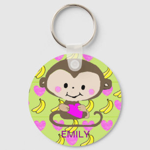 Monkey Love - Personalized Key Ring
