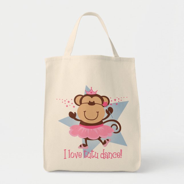 Monkey Love Tutu Dance Tote Bag (Front)