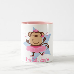 Monkey Love Tutu Dance Two-Tone Coffee Mug