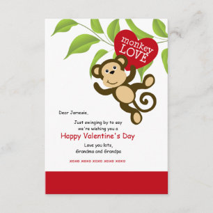 Monkey Love Valentine's Day Card