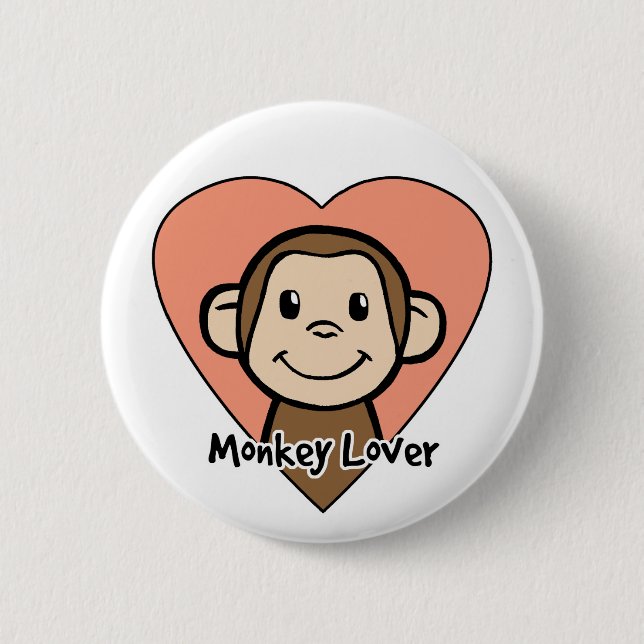 Monkey Lover 6 Cm Round Badge (Front)