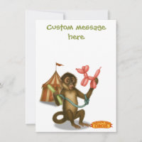 Monkey making balloon animals. Add your message.