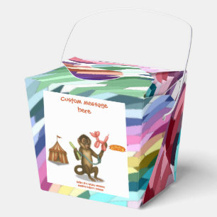 Monkey making balloon animals favour box